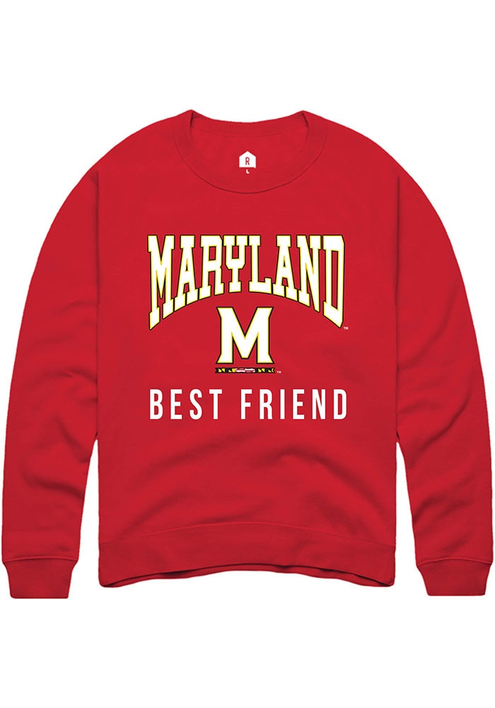 Maryland Terrapins Mens Red Best Friend Long Sleeve Crew Sweatshirt