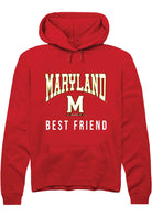 Maryland Terrapins Mens Red Best Friend Long Sleeve Hoodie