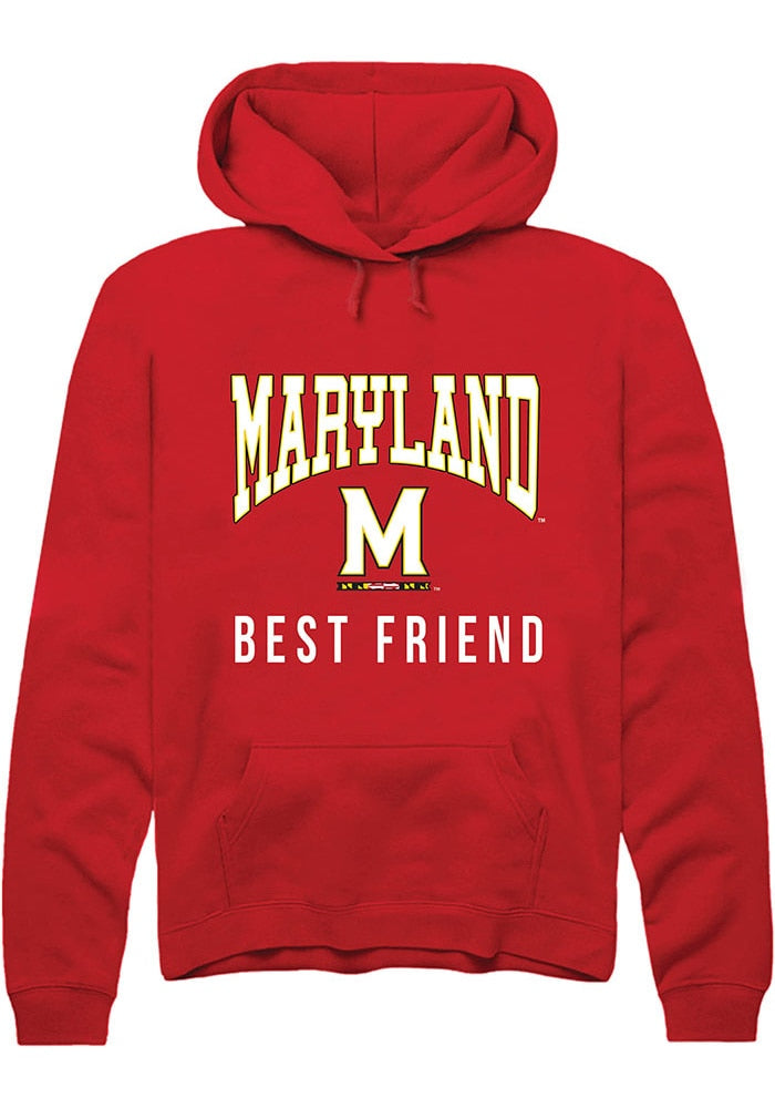 Maryland Terrapins Mens Red Best Friend Long Sleeve Hoodie