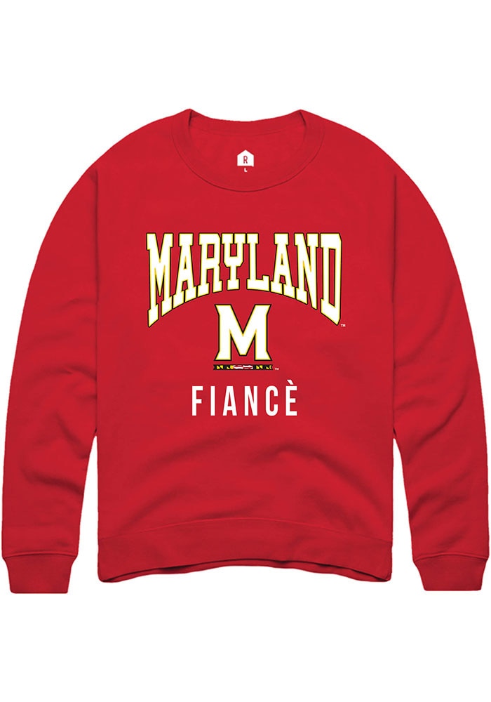Maryland Terrapins Mens Red Fiancé Long Sleeve Crew Sweatshirt