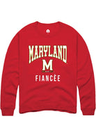 Maryland Terrapins Mens Red Fiancée Long Sleeve Crew Sweatshirt