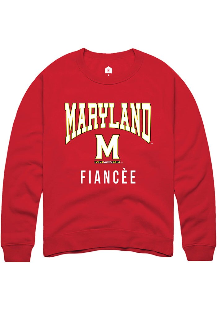 Maryland Terrapins Mens Red Fiancée Long Sleeve Crew Sweatshirt