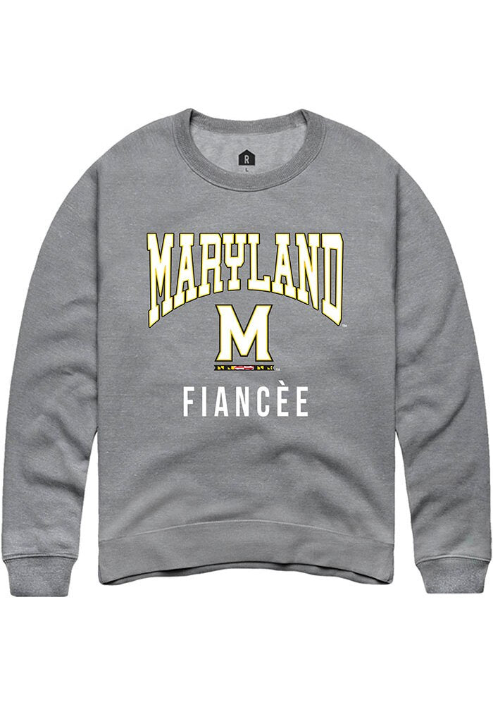 Maryland Terrapins Mens Grey Fiancée Long Sleeve Crew Sweatshirt