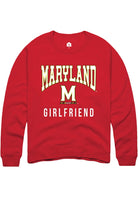 Maryland Terrapins Mens Red Girlfriend Long Sleeve Crew Sweatshirt