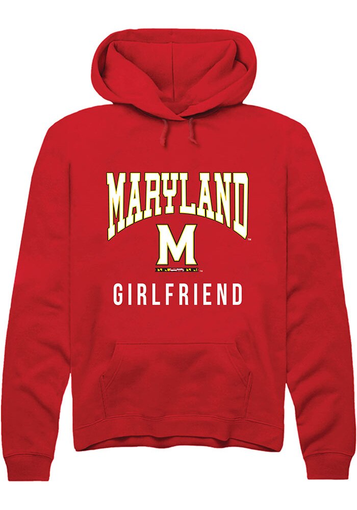 Maryland Terrapins Mens Red Girlfriend Long Sleeve Hoodie