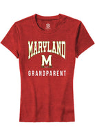Maryland Terrapins Womens Red Grandparent Short Sleeve T-Shirt