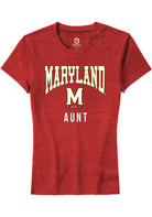Maryland Terrapins Womens Red Aunt Short Sleeve T-Shirt