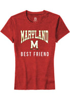 Maryland Terrapins Womens Red Best Friend Short Sleeve T-Shirt