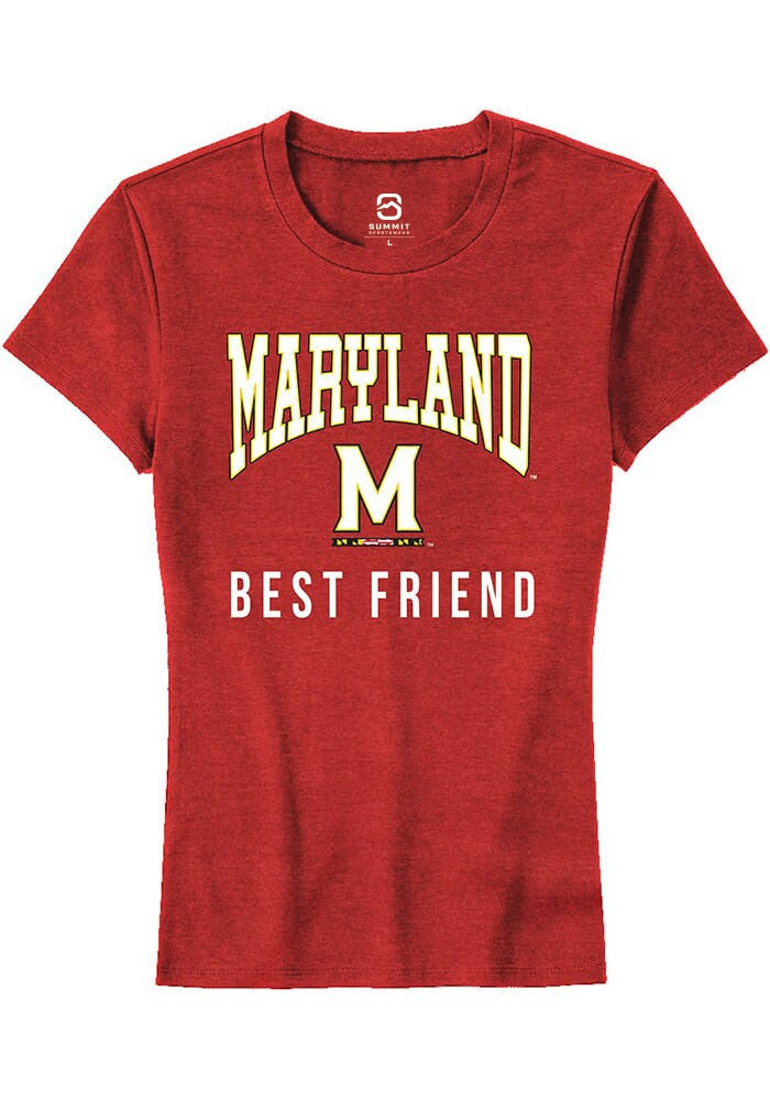 Maryland Terrapins Womens Red Best Friend Short Sleeve T-Shirt