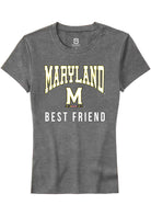 Maryland Terrapins Womens Grey Best Friend Short Sleeve T-Shirt