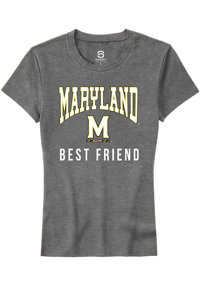 Maryland Terrapins Womens Grey Best Friend Short Sleeve T-Shirt
