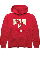 Maryland Terrapins Youth Red Sister Long Sleeve Hoodie