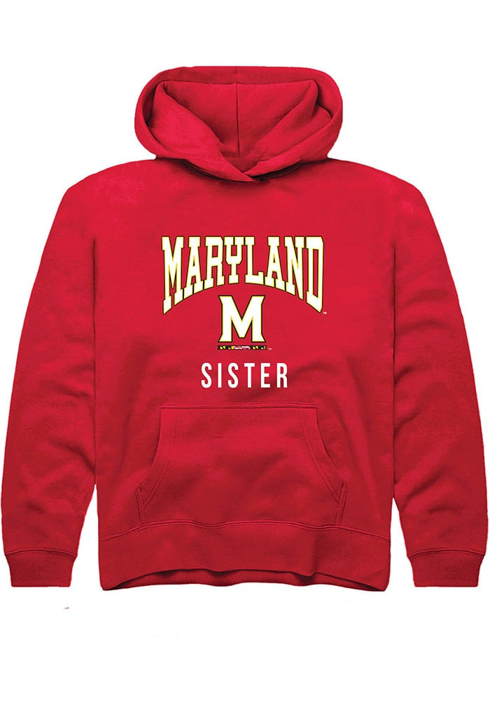Maryland Terrapins Youth Red Sister Long Sleeve Hoodie