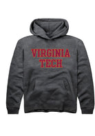 Virginia Tech Hokies Youth Charcoal Straight Block Long Sleeve Hoodie