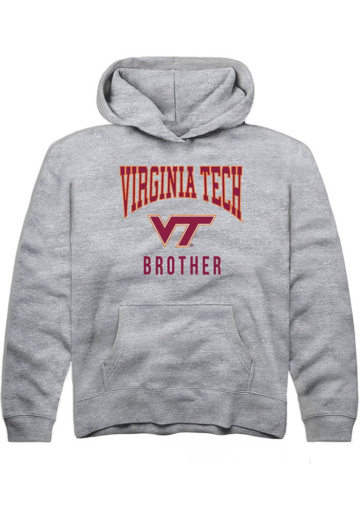 Virginia Tech Hokies Youth Grey Brother Long Sleeve Hoodie