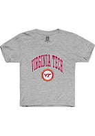 Virginia Tech Hokies Youth Grey Arch Seal Short Sleeve T-Shirt