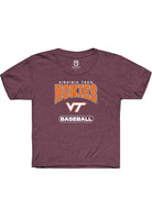 Virginia Tech Hokies Youth Maroon Baseball Short Sleeve T-Shirt