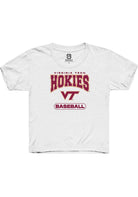 Virginia Tech Hokies Youth White Baseball Short Sleeve T-Shirt