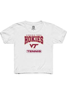 Virginia Tech Hokies Youth White Tennis Short Sleeve T-Shirt