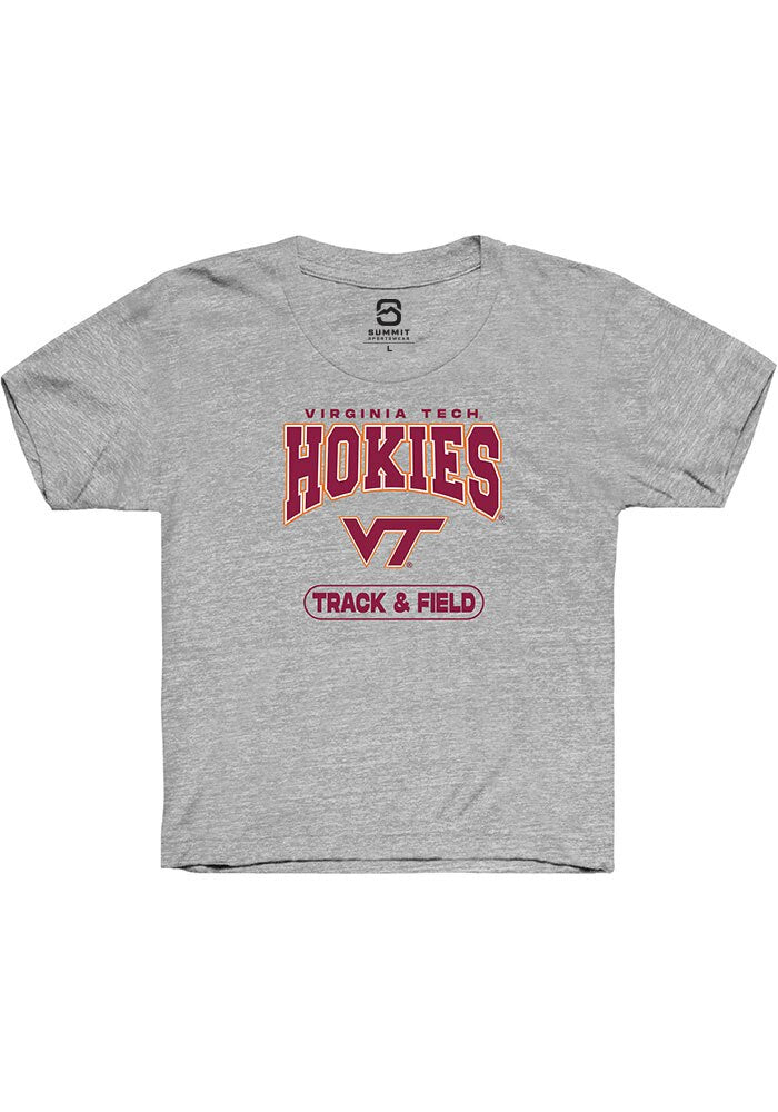 Virginia Tech Hokies Youth Grey Track & Field Short Sleeve T-Shirt