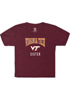 Virginia Tech Hokies Youth Maroon Sister Short Sleeve T-Shirt