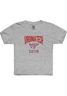 Virginia Tech Hokies Youth Grey Sister Swirl Short Sleeve T-Shirt