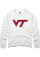 Virginia Tech Hokies Mens White Primary Long Sleeve Crew Sweatshirt