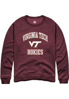 Virginia Tech Hokies Mens Maroon No 1 Primary Long Sleeve Crew Sweatshirt