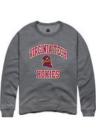 Virginia Tech Hokies Mens Grey No 1 Neutral Long Sleeve Crew Sweatshirt