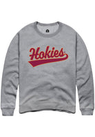 Virginia Tech Hokies Mens Grey Tail Long Sleeve Crew Sweatshirt
