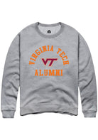 Virginia Tech Hokies Mens Grey Alumni Arch Long Sleeve Crew Sweatshirt