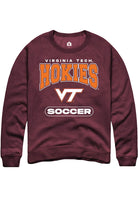 Virginia Tech Hokies Mens Maroon Soccer Long Sleeve Crew Sweatshirt