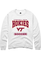 Virginia Tech Hokies Mens White Soccer Long Sleeve Crew Sweatshirt