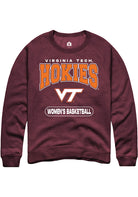 Virginia Tech Hokies Mens Maroon Women's Basketball Long Sleeve Crew Sweatshirt
