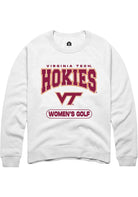 Virginia Tech Hokies Mens White Women's Golf Long Sleeve Crew Sweatshirt