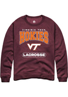 Virginia Tech Hokies Mens Maroon Lacrosse Long Sleeve Crew Sweatshirt