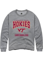 Virginia Tech Hokies Mens Grey Women's Swimming & Diving Long Sleeve Crew Sweatshirt