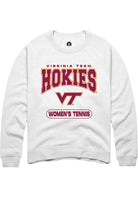 Virginia Tech Hokies Mens White Women's Tennis Long Sleeve Crew Sweatshirt