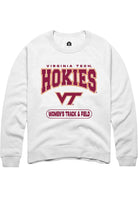 Virginia Tech Hokies Mens White Women's Track & Field Long Sleeve Crew Sweatshirt