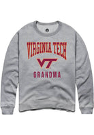 Virginia Tech Hokies Mens Grey Grandma Long Sleeve Crew Sweatshirt