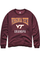 Virginia Tech Hokies Mens Maroon Grandpa Long Sleeve Crew Sweatshirt