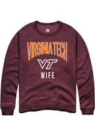 Virginia Tech Hokies Mens Maroon Wife Swirl Long Sleeve Crew Sweatshirt