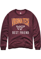 Virginia Tech Hokies Mens Maroon Best Friend Swirl Long Sleeve Crew Sweatshirt