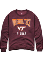Virginia Tech Hokies Mens Maroon Fiancé Long Sleeve Crew Sweatshirt