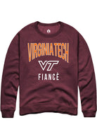 Virginia Tech Hokies Mens Maroon Fiancé Swirl Long Sleeve Crew Sweatshirt
