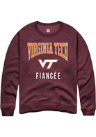 Virginia Tech Hokies Mens Maroon Fiancée Long Sleeve Crew Sweatshirt