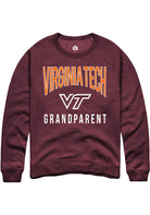 Virginia Tech Hokies Mens Maroon Grandparent Swirl Long Sleeve Crew Sweatshirt