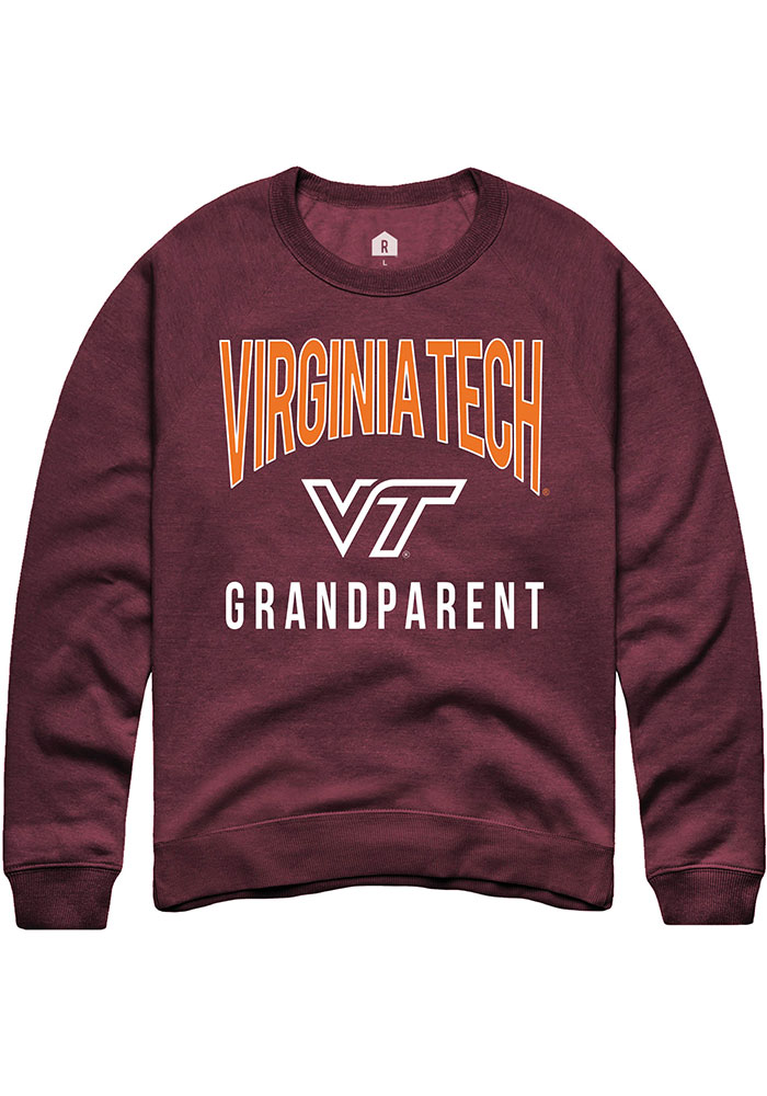 Virginia Tech Hokies Mens Maroon Grandparent Swirl Long Sleeve Crew Sweatshirt