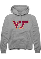 Virginia Tech Hokies Mens Grey Primary Long Sleeve Hoodie