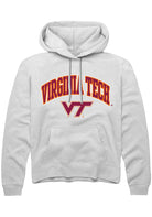 Virginia Tech Hokies Mens White Arch Logo Long Sleeve Hoodie